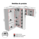 Quarto Completo de Canto Solteiro 415 cm Guarda-Roupa com Espelhos Branco Neo Madesa 02