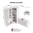 Conjunto Quarto com 2 Guarda-Roupas Neo 1 Cômoda/Móvel para TV Branco Madesa