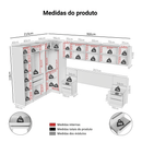 Quarto Completo Casal 580 cm Guarda-Roupa de Canto com Espelhos Branco Neo Madesa 02