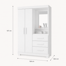 Guarda Roupa Solteiro 2 Portas 3 Gavetas Flex NT6020 Nótável Móveis