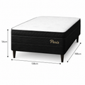 Cama Box Casal (Base + Colchão) Paris Topazio
