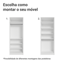 Guarda-Roupa Modulado 2 Portas com Espelho 4 Prateleiras 1 Cabideiro Branco Neo Madesa