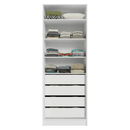 Guarda-Roupa Modulado 2 Portas com Espelho 4 Gavetas 4 Prateleiras Branco Neo Madesa