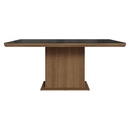 Mesa de Jantar Retangular Tampo com Moldura e Vidro Sobreposto Rustic/Preto 5275 Madesa