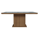 Mesa de Jantar Retangular Tampo com Moldura e Vidro Sobreposto Rustic/Cinza 5275 Madesa