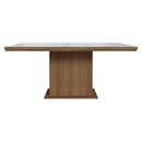 Mesa de Jantar Retangular Tampo com Moldura e Vidro Sobreposto Rustic/Branco 5275 Madesa