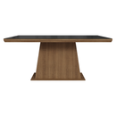 Mesa de Jantar Retangular Tampo com Moldura e Vidro Sobreposto Rustic/Preto 5364 Madesa
