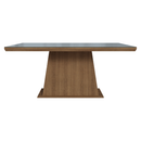 Mesa de Jantar Retangular Tampo com Moldura e Vidro Sobreposto Rustic/Cinza 5364 Madesa