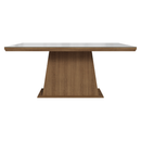 Mesa de Jantar Retangular Tampo com Moldura e Vidro Sobreposto Rustic/Branco 5364 Madesa