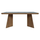 Mesa de Jantar Retangular Tampo com Moldura e Vidro Sobreposto Rustic/Cinza 5389 Madesa