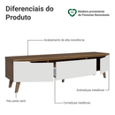 Rack para TV até 75 Polegadas 180 cm 2 Portas 1 Gaveta Rustic/Branco Dune Madesa