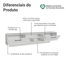 Rack Suspenso para TV até 80 Polegadas 218 cm 2 Portas Branco Agata Madesa