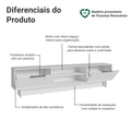 Rack para TV até 80 Polegadas 218 cm 2 Portas Branco Stella Madesa