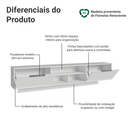 Rack Suspenso para TV até 80 Polegadas 218 cm 2 Portas Branco Stella Madesa
