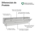 Rack para TV até 80 Polegadas 218 cm 2 Portas Branco Vik Madesa