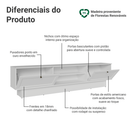 Rack para TV até 80 Polegadas 218 cm 2 Portas Branco Vik Madesa