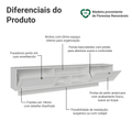 Rack Suspenso para TV até 80 Polegadas 218 cm 2 Portas Branco Vik Madesa