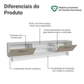 Rack para TV até 80 Polegadas 218 cm 2 Portas Branco/Crema Agata Madesa