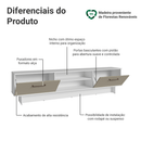 Rack para TV até 80 Polegadas 218 cm 2 Portas Branco/Crema Agata Madesa