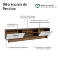 Rack para TV até 80 Polegadas 218 cm 2 Portas Rustic/Branco Agata Madesa