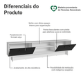 Rack para TV até 80 Polegadas 218 cm 2 Portas Branco/Preto Agata Madesa