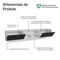 Rack Suspenso para TV até 80 Polegadas 218 cm 2 Portas Branco/Preto Agata Madesa
