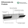 Rack para TV até 80 Polegadas 218 cm 2 Portas Branco/Preto Glamy Madesa
