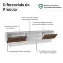 Rack para TV até 80 Polegadas 218 cm 2 Portas Branco/Rustic Glamy Madesa