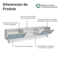 Rack para TV até 80 Polegadas 218 cm 2 Portas Branco/Cinza Lux Madesa