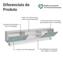 Rack para TV até 80 Polegadas 218 cm 2 Portas Branco/Cinza Lux Madesa