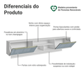 Rack Suspenso para TV até 80 Polegadas 218 cm 2 Portas Branco/Cinza Lux Madesa