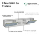 Rack Suspenso para TV até 80 Polegadas 218 cm 2 Portas Branco/Cinza Lux Madesa