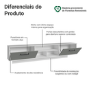 Rack Suspenso para TV até 80 Polegadas 218 cm 2 Portas Branco/Cinza Agata Madesa