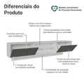 Rack Suspenso para TV até 80 Polegadas 218 cm 2 Portas Branco/Cinza Vik Madesa
