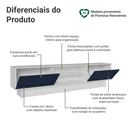 Rack para TV até 80 Polegadas 218 cm 2 Portas Branco/Azul Vik Madesa