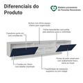 Rack Suspenso para TV até 80 Polegadas 218 cm 2 Portas Branco/Azul Vik Madesa