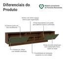 Rack Suspenso para TV até 80 Polegadas 218 cm 2 Portas Rustic/Verde Vik Madesa