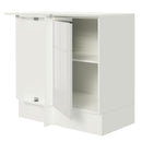 Balcão de Canto Madesa Smart 100% MDF com Tampo 1 Porta Branco Brilho