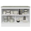 Balcão de Cozinha 120 cm 2 Portas Branco/Preto Lux Madesa