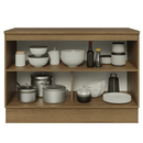 Balcão de Cozinha 120 cm 2 Portas Rustic/Preto Lux Madesa