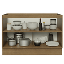 Balcão Gabinete de Pia 120 cm 2 Portas (Sem Tampo) Rustic/Cinza Lux Madesa