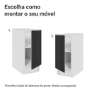 Balcão de Cozinha 35 cm 1 Porta (Sem Tampo) Branco/Preto Lux Madesa