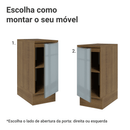 Balcão de Cozinha 35 cm 1 Porta Rustic/Cinza Lux Madesa