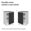 Balcão de Cozinha 50 cm 1 Porta Branco/Preto Lux Madesa