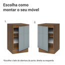 Balcão de Cozinha 50 cm 1 Porta Rustic/Cinza Lux Madesa