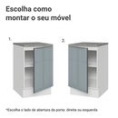 Balcão de Cozinha 50 cm 1 Porta Branco/Cinza Lux Madesa