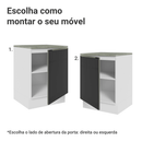 Balcão de Cozinha 60 cm 1 Porta Branco/Preto Lux Madesa