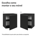 Balcão de Cozinha 60 cm 1 Porta Suspenso Preto Nice Madesa