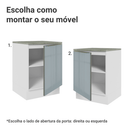 Balcão de Cozinha 60 cm 1 Porta Branco/Cinza Lux Madesa