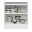Balcão de Cozinha 70 cm 2 Portas Branco/Preto Lux Madesa